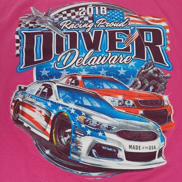 Dover Delaware Women's Size M "Honor & Sacrifice " 2018 Pink Stock Car Racing - Picture 4 of 6